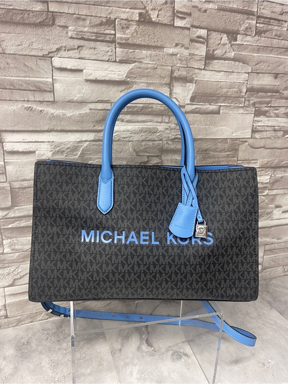 Michael Kors Scarlett Medium Satchel & Matching Wallet South Pacific Blue - Picture 3 of 12